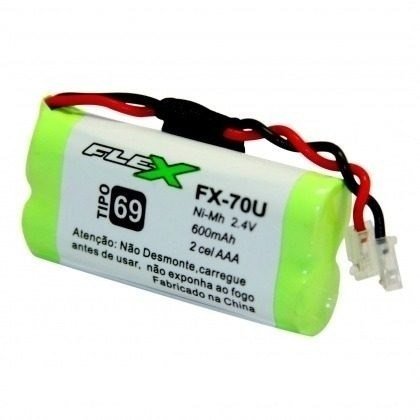 Bateria green aaa com plugue universal 600mah 2.4v