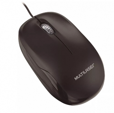 Mouse Óptico USB com Fio Preto - MO255 - Multilaser