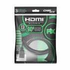 Cabo HDMI 4k Ultra HD 2.0 3D Plug 90 Graus - 3 Metros - Pix